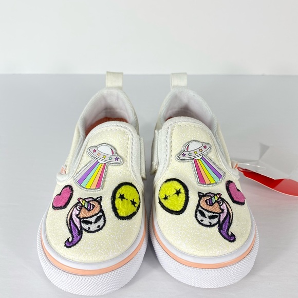 Vans Slip-On V Unicorn Alien Glitter White Shoes - Picture 4 of 5